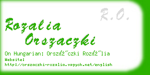 rozalia orszaczki business card